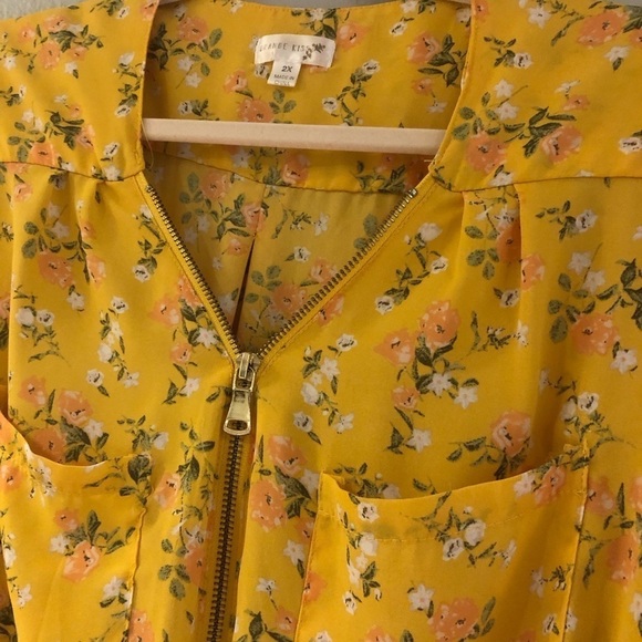 Orange Kiss Long Sleeve Floral Blouse size 2X - Picture 3 of 8